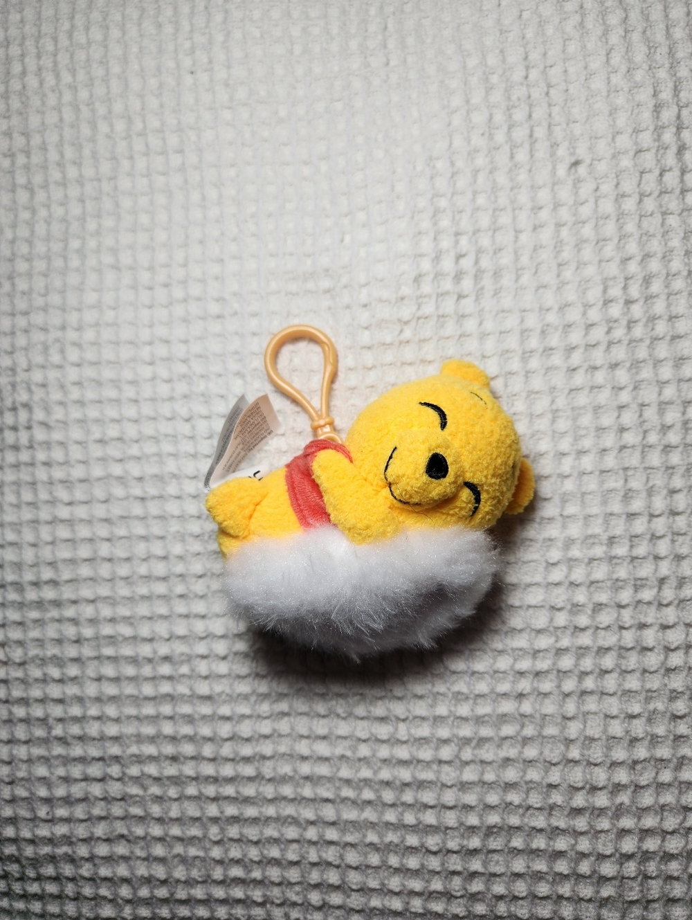 Disney Winnie the Pooh Plush Keychain - Yellow, Red & White